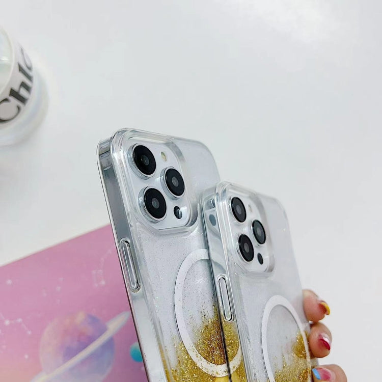 Para iPhone 15 Magsafe Gilding Hybrid Clear TPU Funda para Teléfono (Púrpura) - MOVILSTORE