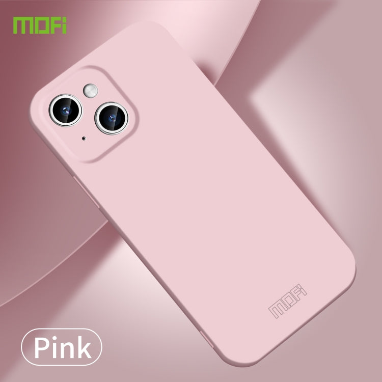 Para iPhone 15 Mofi Qin Series Skin Feel Funda de Silicona para Teléfono con Todo Incluido (Rosa) - MOVILSTORE