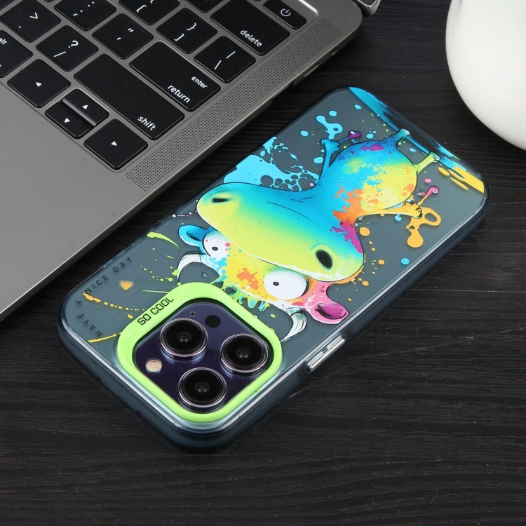 Para iPhone 15 Patrón de Animales Serie de Pintura al Óleo PC + Funda para Teléfono TPU (Conejo) - MOVILSTORE