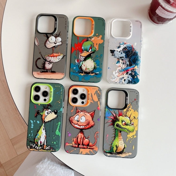 Para iPhone 15 Patrón de Animales Serie de Pintura al Óleo PC + Funda para Teléfono TPU (Conejo) - MOVILSTORE