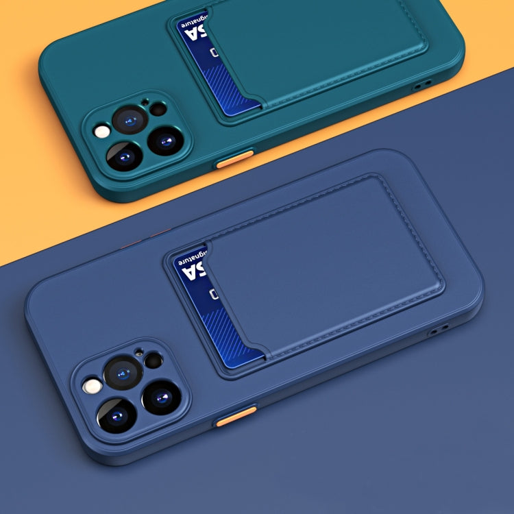 Para iPhone 15 Skin Feel Card Contraste Color Botón TPU Funda para Teléfono (Azul Cielo) - MOVILSTORE