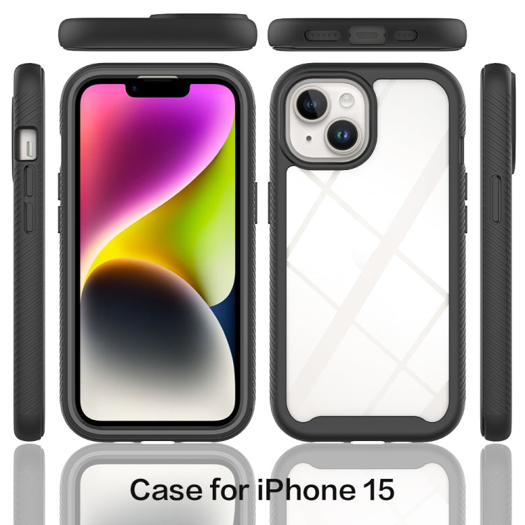 Para iPhone 15 Starry Sky Solid Color Series PC + Funda para Teléfono TPU con Película de Pet (Negro) - MOVILSTORE